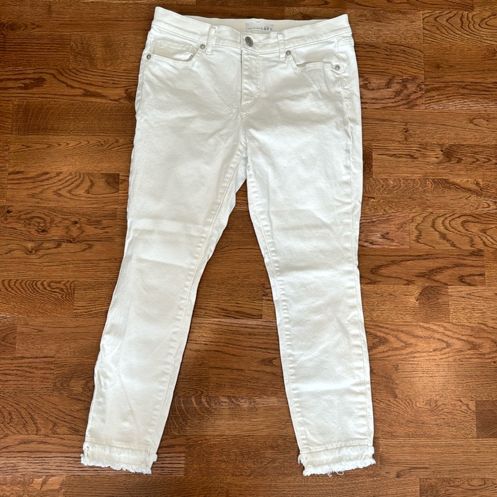 Loft Modern Skinny White Jeans - Size 28/6 Petite